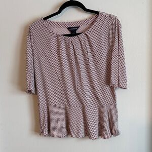 Liz Claiborne Pink and Black Peplum Top size L